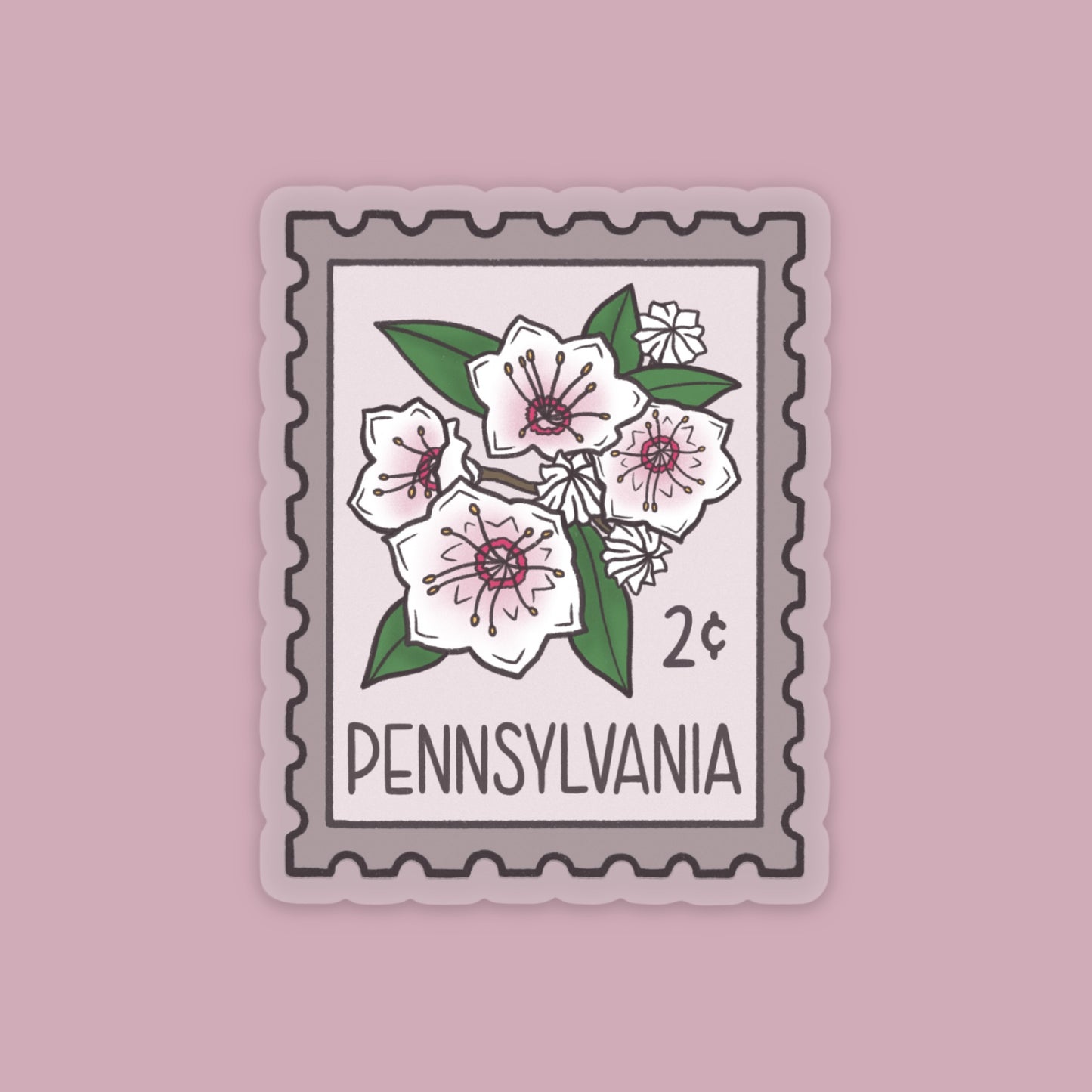Pennsylvania State Flower Stamp Sticker