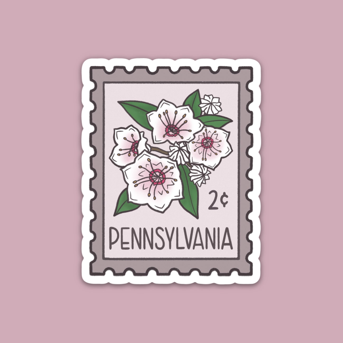 Pennsylvania State Flower Stamp Sticker